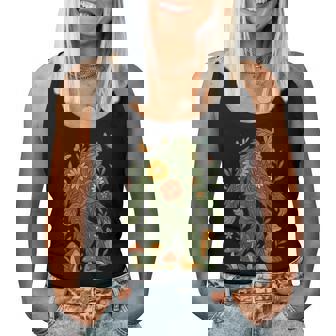 Floral Bigfoot Cottagecore Botanical Nature Lover Fairycore Women Tank Top - Seseable