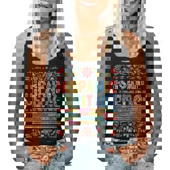 Flower Latin Countries Flag National Hispanic Heritage Month Women Tank Top - Thegiftio