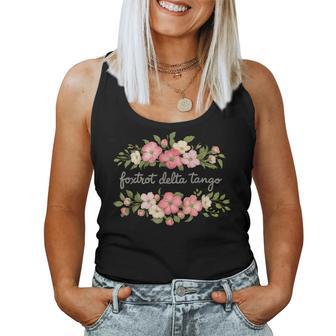 Foxtrot Tango Delta Floral Groovy Vintage Retro Women Women Tank Top - Thegiftio UK