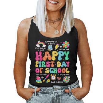 Back To School Teacher Happy First Day Of School Women Tank Top - Thegiftio UK