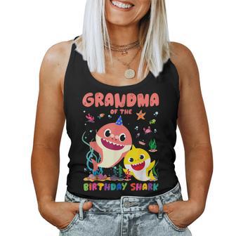 Birthday Boy Girl Grandma Of The Birthday Family Shark Women Tank Top - Thegiftio UK