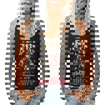 Christian Workout Gym Jesus The Ultimate Deadlift Women Tank Top - Monsterry