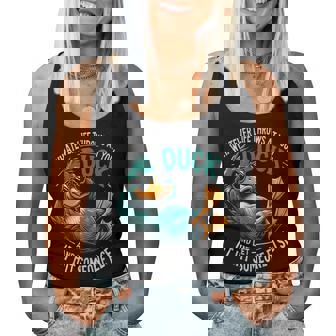 Duck Graphic Quote Idea Women Tank Top - Thegiftio UK