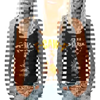 F Caw F Chicken Rooster Cawing F-Caw-F Saying Pun Women Tank Top | Mazezy