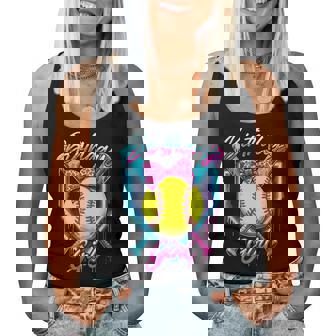 Ice Cream Softball Drip Birthday Girl Softball Player Women Tank Top - Monsterry