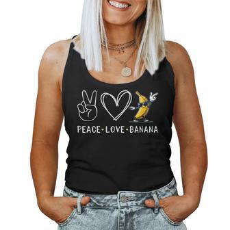 Love Bananas Cute Banana Peace Love Banana Women Tank Top - Thegiftio UK