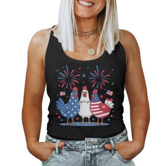Patriotic Chickens Usa Flag 4Th Of July Chicken Lover Women Tank Top - Thegiftio UK
