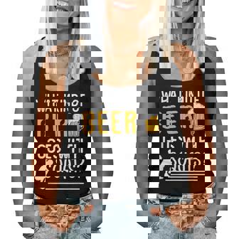 Workout Gym Meme For Beer Loversquats Joke レディースタンクトップ - Kawaiitshirt