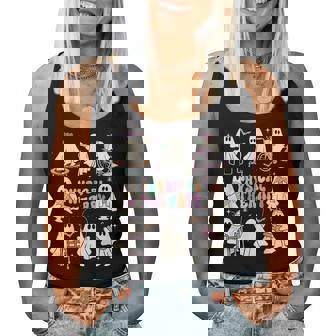 Ghost Physical Therapy Physical Therapist Halloween Groovy Women Tank Top - Thegiftio