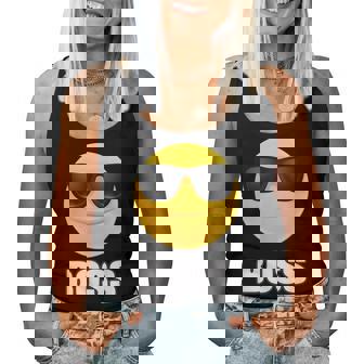 Girl & Boy Boss サングラス 顔文字シャツ クールな顔 レディースタンクトップ - Kawaiitshirt