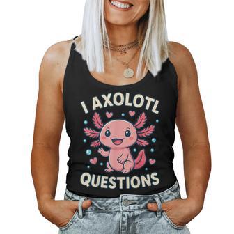 Girl I Ask Axolotl Questions Toddler Cute Salamander Women Tank Top - Thegiftio UK