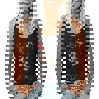 Girl With Red Horns 日本アートスタイル 面白いグラフィックtシャツ レディースタンクトップ - Kawaiitshirt