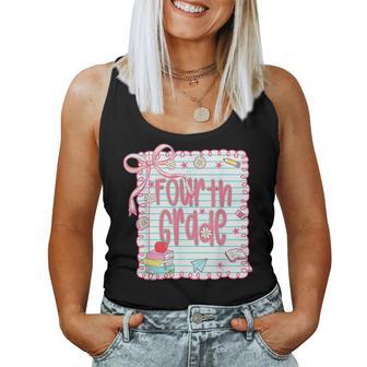 Girls Fourth Grade Coquette Bow Pink Preppy Back To School Women Tank Top - Thegiftio UK