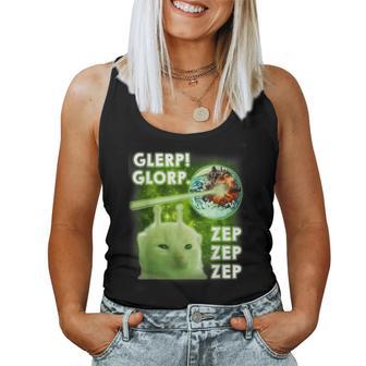 Glerp Glorp Alien Cat Cat Meme Brainrot Dank Memes Women Women Tank Top - Thegiftio UK