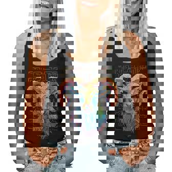 Goat Mandala Animal Zoológico Colorido Obra De Arte Cabra Camiseta sin mangas para mujer - Regaloses