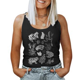 Goblincore Frog & Plants Aesthetic Figura Decorativa Color Blanco Camiseta sin mangas para mujer - Regaloses
