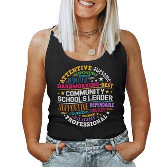 Groovy Community Schools Leader Spreading Positivity Women Tank Top - Thegiftio UK