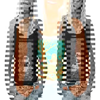 Groovy Ghost Reading Book Black Cat Halloween Ghost Teacher Women Tank Top - Thegiftio