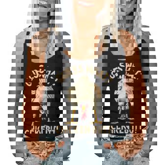 Guess What Chicken Butt Chicken Lover Chicken Meme Women Tank Top - Monsterry