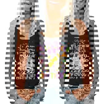 Halloween Floral Ghost Teacher Are You Falloween Directions Women Tank Top - Seseable