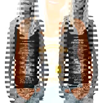 Happiness Is An Old Man With A Beerchnauzeritting Near Near レディースタンクトップ - Kawaiitshirt