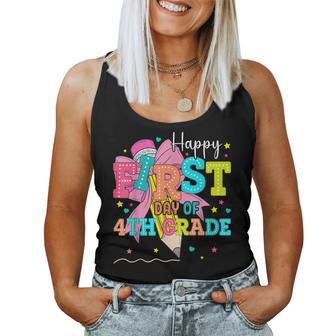 Happy First Day Of 4Th Grade Girls Coquette Back To School Women Tank Top - Thegiftio UK