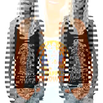 Happy Halloween Haunted House Halloween Costumes Men Women Tank Top - Thegiftio