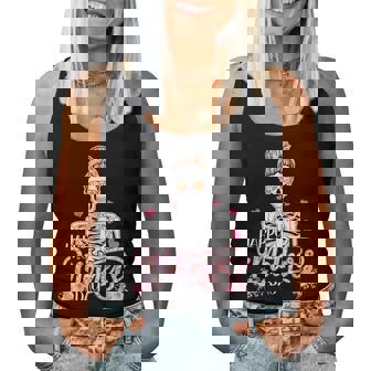 Happy Mother's Day X-Ray Skeleton Bow Tie Sunglasses Flowers Women Tank Top - Monsterry
