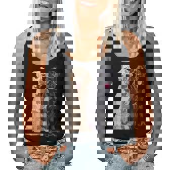 Happy Two Labradors ゴールデンブラック ラボレトリバー Mom Dad レディースタンクトップ - Kawaiitshirt