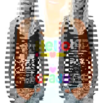 Hello First Grade Back Tochool 1St Day Of 1St Grade レディースタンクトップ - Kawaiitshirt