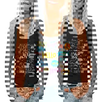 Hello Word In Different Languages Travel And Teacher Tie Dye Women Tank Top | Mazezy