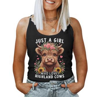 Highland Cow Just A Girl Who Loves Highland Cows Women Tank Top - Thegiftio UK