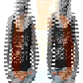 Hunting Fishing Cross Camo Faith Christian Fisherman Hunter Women Tank Top - Thegiftio