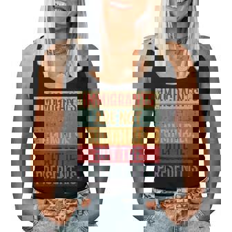 Immigrants Are Not Criminals Retro Rights Protest Men Women Tank Top - Thegiftio