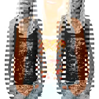 It's Fall Y'all Thanksgiving Cat Leaf Fall Tree Hello Autumn Women Tank Top - Seseable