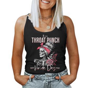 It's A Throat Punch Kind Of Day Skeleton Floral Women's Women Tank Top - Thegiftio UK