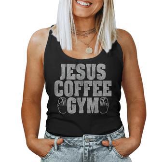 Jesus Coffee Gym Christian Workout Weightlifting Fitness Women Tank Top - Thegiftio UK