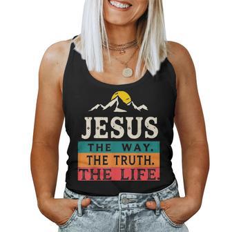Jesus The Way Truth Life Christian Worship Women Tank Top - Monsterry