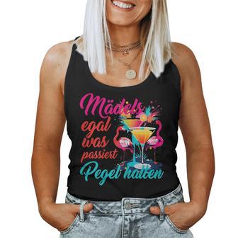 Jga Heirat Braut Crewpruch Mädels Pegel Halten Flamingos Tank Top Frauen - Geschenkecke