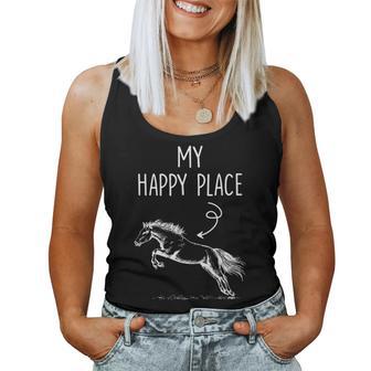 Jinetes Caballos My Happy Place Equitación Niñas Es In Mangas Camiseta sin mangas para mujer - Regaloses