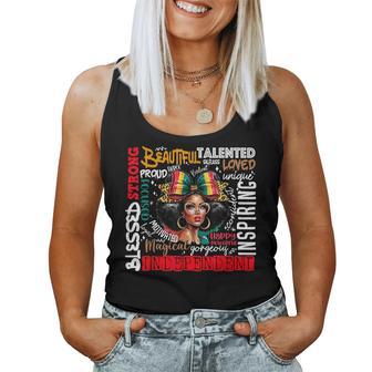 Junenth Afro Woman Independent Proud Blessed Queen Women Tank Top - Thegiftio UK