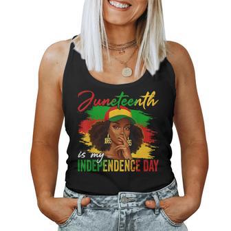 Junenth Is My Independence Day Black 4Th Of July Women Tank Top - Thegiftio UK