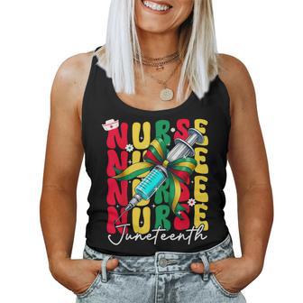Junenth Nurse Groovy African Scrubs Top Bow Black Women Women Tank Top - Thegiftio UK