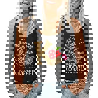 K Is For Kindergarten Teacher Leopard Back To School Kinder Women Tank Top | Mazezy