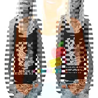 K Is For Kindergarten Teacher Pencil Apple Back To School Women Tank Top | Mazezy