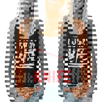 メンズ Knife Collector I Love My Wife ナイフ レディースタンクトップ - Kawaiitshirt