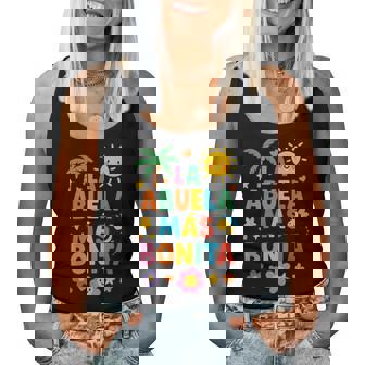 La Abuela Más Bonita Colorido Diseño Español Camiseta sin mangas para mujer - Regaloses