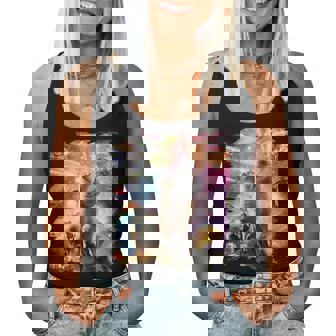 Laser Eyespace Pollo Gato Llama Dinosaurio Camiseta sin mangas para mujer - Regaloses