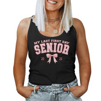 My Last First Day Senior 2026 Retro Groovy Tie Dye Women Tank Top - Thegiftio UK
