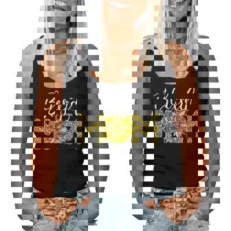 Leopard Blessed Mom Sunflower Mom Life Mother's Day Women Women Tank Top - Monsterry